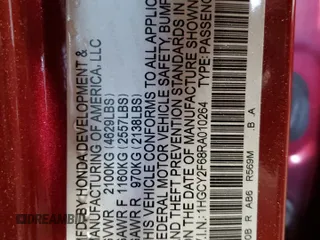 2024 Honda Accord EX-L с VIN 1HGCY2F68RA010264, выставлен на аукционе Copart как лот 57350725 с пробегом 10 429 миль миль и Списание • Salvage title. История ставок и продаж доступна на DreamBid. Изображение 12.