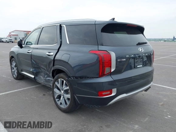 2021 Hyundai Palisade SEL with VIN KM8R4DHE0MU205427, listed as a IAAI auction lot 42436615 with 53,759 mi miles and . Bid and sale history available at DreamBid. Image 3.