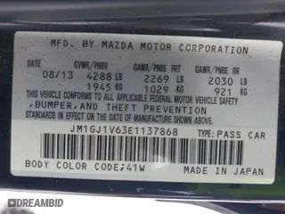 2014 Mazda Mazda6 i Touring with VIN JM1GJ1V63E1137868, listed as a IAAI auction lot 41241206 with NaN miles. Bid and sale history available at carsss.com. Image 9.