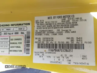 2016 Ford Mustang V6 с VIN 1FA6P8AM7G5286051, выставлен на аукционе IAAI как лот 42326805 с пробегом 160 805 миль миль и . История ставок и продаж доступна на DreamBid. Изображение 9.