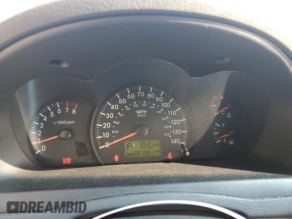 2005 Kia Spectra with VIN KNAFE161355121968, listed as a Copart auction lot 54621465 with 221,951 mi miles and Clean Title. Bid and sale history available at carsss.com. Image 9.