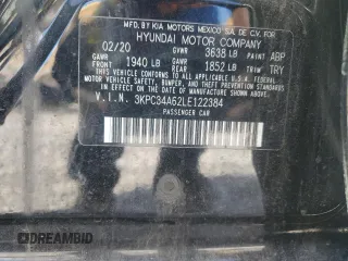 2020 Hyundai Accent Limited with VIN 3KPC34A62LE122384, listed as a Copart auction lot 68709664 with 84,936 mi miles and Salvage Title. Bid and sale history available at carsss.com. Image 12.