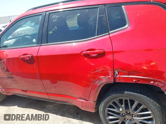 2023 Jeep Compass (RED) Edition with VIN 3C4NJDCN2PT527617, listed as a IAAI auction lot 42000559 with 48,773 mi miles and . Bid and sale history available at carsss.com. Image 14.
