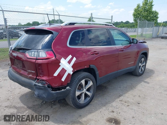 2019 Jeep Cherokee Limited with VIN 1C4PJMDXXKD323087, listed as a IAAI auction lot 42471210 with 57,839 mi miles and . Bid and sale history available at DreamBid. Image 4.