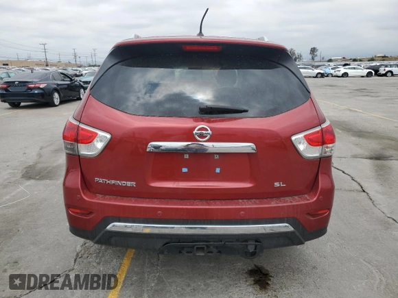 2015 Nissan Pathfinder SL with VIN 5N1AR2MN7FC640690, listed as a Copart auction lot 55817655 with 116,718 mi miles and Salvage title. Bid and sale history available at DreamBid. Image 6.