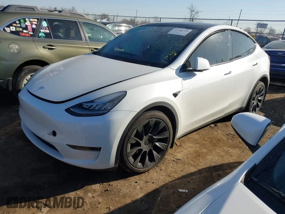 2021 Tesla Model Y Long Range with VIN 5YJYGDEE5MF203175, listed as a IAAI auction lot 41758334 with 63,387 mi miles and . Bid and sale history available at DreamBid. Image 17.