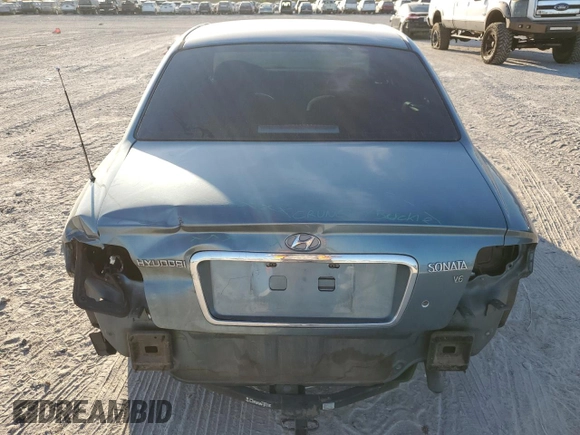 2005 Hyundai Sonata GLS with VIN KMHWF35H45A106280, listed as a Copart auction lot 76607674 with 191,576 mi miles and Salvage Title. Bid and sale history available at carsss.com. Image 6.