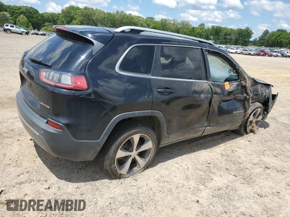 2019 Jeep Cherokee Limited with VIN 1C4PJLDB0KD357151, listed as a Copart auction lot 56416505 with 110,932 mi miles and Salvage title. Bid and sale history available at DreamBid. Image 3.
