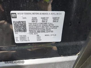2022 GMC Terrain SLE z VIN 3GKALMEV0NL114733, wystawiony jako IAAI lot #41932365 z przebiegiem Nie podano mil oraz . Historia ofert i sprzedaży dostępna na DreamBid. Obrazek 9.