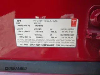 2018 Tesla Model S 75D z VIN 5YJSA1E20JF277384, wystawiony jako IAAI lot #42680941 z przebiegiem 50 464 mil mil oraz . Historia ofert i sprzedaży dostępna na DreamBid. Obrazek 9.