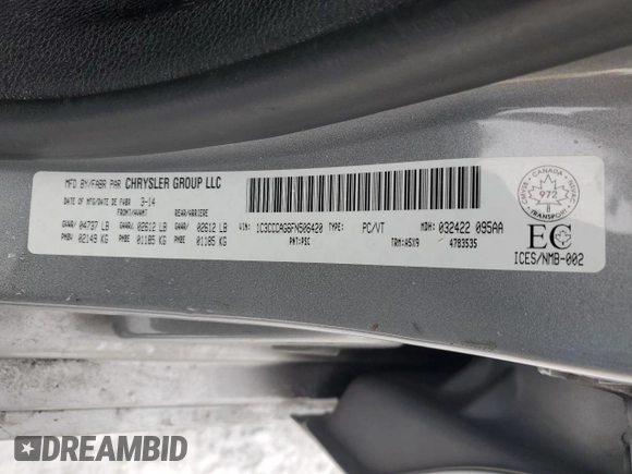 2015 Chrysler 200 Limited with VIN 1C3CCCAG6FN506420, listed as a Copart auction lot 44600225 with 336,037 mi miles and Clean Title. Bid and sale history available at carsss.com. Image 12.