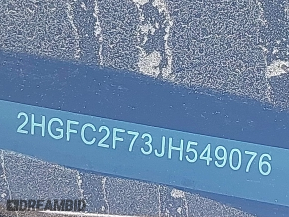2018 Honda Civic EX с VIN 2HGFC2F73JH549076, выставлен на аукционе IAAI как лот 42066149 с пробегом 48 623 миль миль и . История ставок и продаж доступна на DreamBid. Изображение 9.