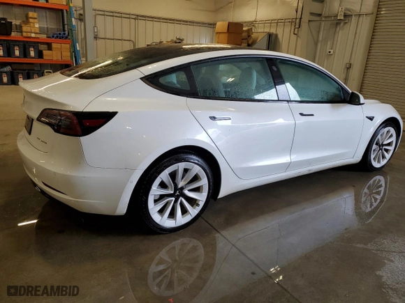 2021 Tesla Model 3 Long Range with VIN 5YJ3E1EB9MF046898, listed as a Copart auction lot 54666255 with 144,370 mi miles and Clean Title. Bid and sale history available at carsss.com. Image 3.