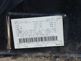 2007 Mitsubishi Galant ES with VIN 4A3AB36F07E050449, listed as a IAAI auction lot 41661678 with 205,003 mi miles. Bid and sale history available at carsss.com. Image 9.