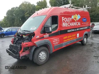 2018 Ram ProMaster Cargo with VIN 3C6URVHG9JE139419, listed as a Copart auction lot 72586384 with 56,539 mi miles and Salvage Title. Bid and sale history available at DreamBid. Image 1.