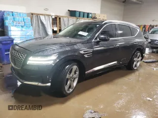2021 Genesis GV80 with VIN KMUHCESC1MU036158, listed as a Copart auction lot 87008104 with 37,695 mi miles and Salvage Title. Bid and sale history available at DreamBid. Image 1.