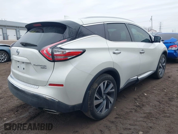 2017 Nissan Murano S with VIN 5N1AZ2MH6HN126489, listed as a IAAI auction lot 41559261 with 81,567 mi miles and . Bid and sale history available at DreamBid. Image 4.