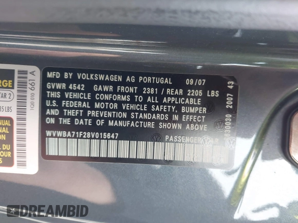 2008 Volkswagen Eos Turbo с VIN WVWBA71F28V015647, выставлен на аукционе IAAI как лот 41473226 с пробегом 149 394 миль миль и . История ставок и продаж доступна на DreamBid. Изображение 9.