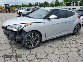 2016 Hyundai Veloster Turbo with VIN KMHTC6AE5GU284628, listed as a Copart auction lot 60926625 with 103,384 mi miles and Salvage title. Bid and sale history available at DreamBid. Image 1.