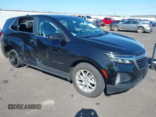 2024 Chevrolet Equinox LT with VIN 3GNAXKEG4RL337408, listed as a IAAI auction lot 42031589 with 25,055 mi miles. Bid and sale history available at carsss.com. Image 1.