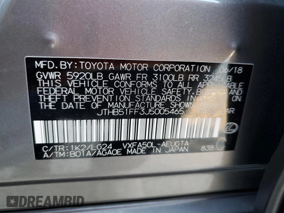 2018 Lexus LS 500 z VIN JTHB51FF3J5005465, wystawiony jako Copart lot #83081654 z przebiegiem 90 413 mil mil oraz Szkoda całkowita • Salvage title. Historia ofert i sprzedaży dostępna na DreamBid. Obrazek 12.
