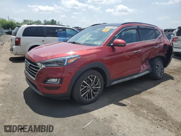 2021 Hyundai Tucson Limited with VIN KM8J3CAL4MU386857, listed as a Copart auction lot 62161895 with 73,100 mi miles and Salvage title. Bid and sale history available at DreamBid. Image 1.