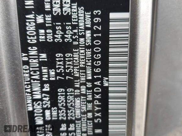 2016 Kia Sorento SXL z VIN 5XYPKDA16GG001293, wystawiony jako Copart lot #85128944 z przebiegiem 121 180 mil mil oraz Szkoda całkowita • Salvage title. Historia ofert i sprzedaży dostępna na DreamBid. Obrazek 13.