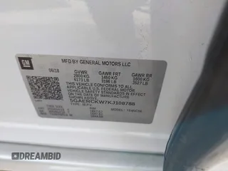 2019 Buick Enclave Premium with VIN 5GAERCKW7KJ108788, listed as a IAAI auction lot 41641876 with 67,345 mi miles and . Bid and sale history available at carsss.com. Image 9.
