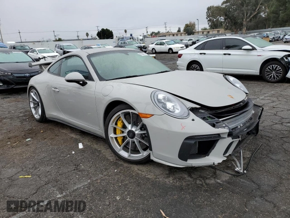 2018 Porsche 911 GT3 with VIN WP0AC2A91JS175089, listed as a Copart auction lot 81383754 with 15,702 mi miles and Salvage Title. Bid and sale history available at DreamBid. Image 4.