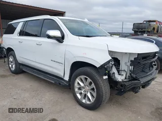2023 Chevrolet Suburban Premier with VIN 1GNSKFKT1PR529998, listed as a IAAI auction lot 41157457 with 21,551 mi miles and . Bid and sale history available at DreamBid. Image 1.
