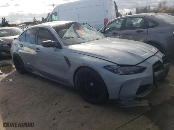 2022 BMW M3 Competition xDrive with VIN WBS43AY07NFM10293, listed as a Copart auction lot 71593734 with 0 mi miles and Salvage Title. Bid and sale history available at carsss.com. Image 4.