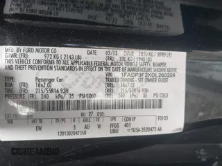 2013 Ford Focus SE with VIN 1FADP3F2XDL260259, listed as a IAAI auction lot 42460604 with 152,626 mi miles and . Bid and sale history available at DreamBid. Image 9.