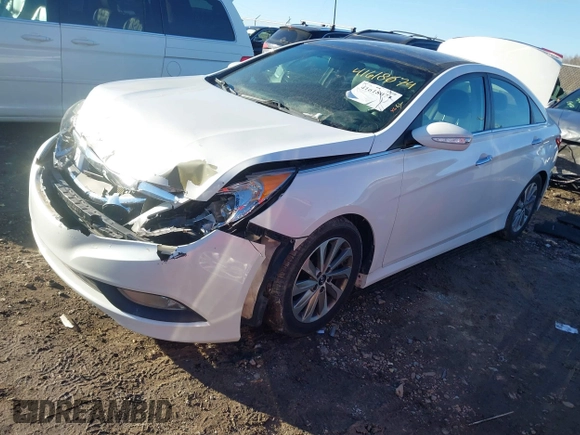 2014 Hyundai Sonata SE with VIN 5NPEC4AC7EH928010, listed as a IAAI auction lot 41618074 with 92,403 mi miles and . Bid and sale history available at DreamBid. Image 2.