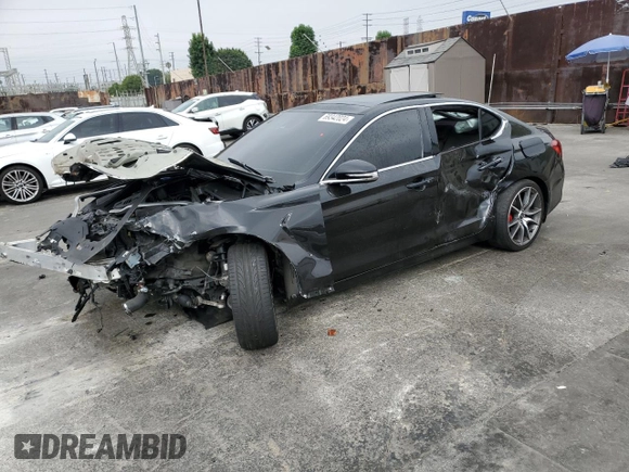 2019 Genesis G70 3.3T Advanced with VIN KMTG34LE0KU037714, listed as a Copart auction lot 69342024 with 55,490 mi miles and Salvage Title. Bid and sale history available at carsss.com. Image 1.