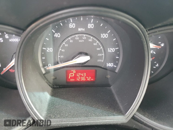 2014 Kia Rio LX with VIN KNADM4A36E6370196, listed as a Copart auction lot 52152155 with 123,672 mi miles and Salvage Title. Bid and sale history available at DreamBid. Image 9.