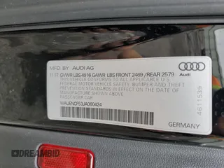2018 Audi A5 Sportback Premium Plus with VIN WAUENCF53JA060424, listed as a Copart auction lot 40566934 with 60,963 mi miles. Bid and sale history available at carsss.com. Image 13.