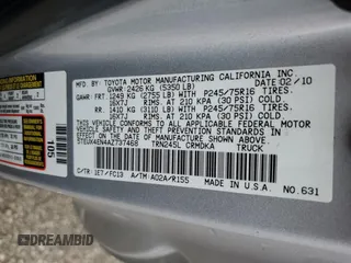 2010 Toyota Tacoma with VIN 5TEUX4EN4AZ737468, listed as a Copart auction lot 86088944 with 179,504 mi miles and Salvage Title. Bid and sale history available at carsss.com. Image 13.