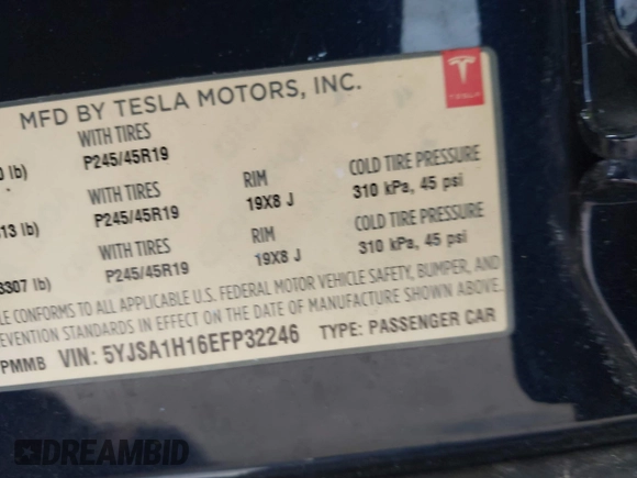 2014 Tesla Model S 60 с VIN 5YJSA1H16EFP32246, выставлен на аукционе IAAI как лот 42611659 с пробегом 156 459 миль миль и . История ставок и продаж доступна на DreamBid. Изображение 9.