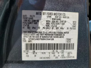 2011 Ford Escape XLT with VIN 1FMCU9D76BKC64128, listed as a Copart auction lot 57674175 with 131,391 mi miles and Salvage title. Bid and sale history available at DreamBid. Image 13.
