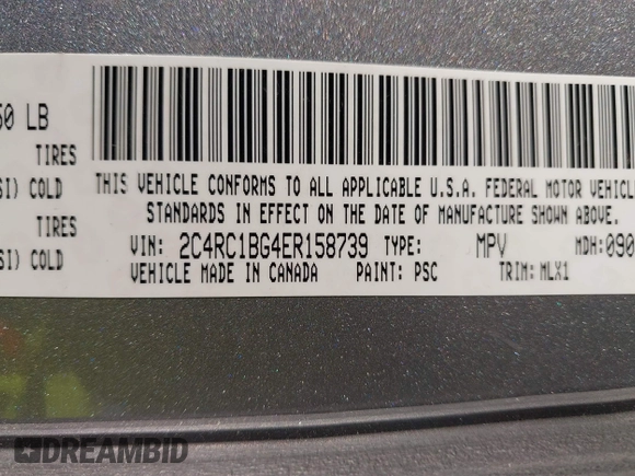 2014 Chrysler Town & Country Touring z VIN 2C4RC1BG4ER158739, wystawiony jako IAAI lot #40970547 z przebiegiem 179 456 mil mil oraz . Historia ofert i sprzedaży dostępna na DreamBid. Obrazek 9.