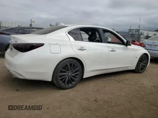 2019 Infiniti Q50 Luxe with VIN JN1EV7AP6KM516986, listed as a Copart auction lot 53080575 with Not provided miles and Salvage title. Bid and sale history available at DreamBid. Image 3.