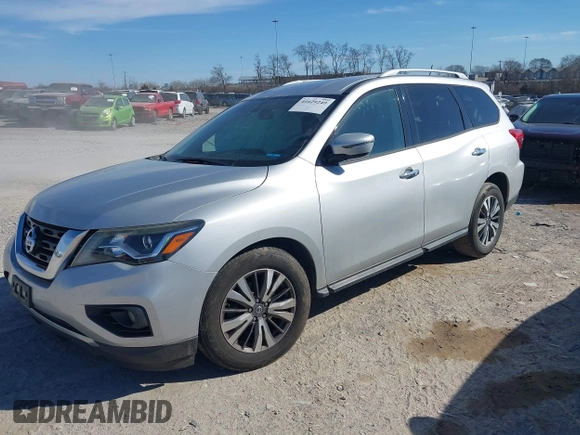 2017 Nissan Pathfinder S with VIN 5N1DR2MN0HC664992, listed as a IAAI auction lot 41629240 with 150,896 mi miles and . Bid and sale history available at DreamBid. Image 2.