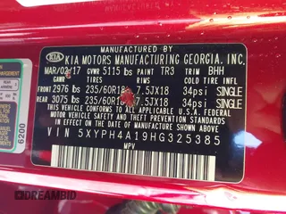 2017 Kia Sorento EX with VIN 5XYPH4A19HG325385, listed as a IAAI auction lot 42481705 with 70,270 mi miles and . Bid and sale history available at DreamBid. Image 9.