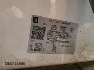 2021 GMC Yukon SLT with VIN 1GKS1BKD3MR185989, listed as a Copart auction lot 45839325 with 0 mi miles and Salvage Title. Bid and sale history available at carsss.com. Image 15.
