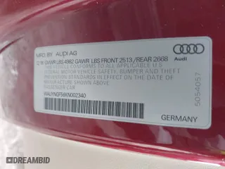 2019 Audi A5 Cabriolet Premium Plus with VIN WAUYNGF56KN002340, listed as a IAAI auction lot 41521638 with 69,381 mi miles. Bid and sale history available at carsss.com. Image 9.
