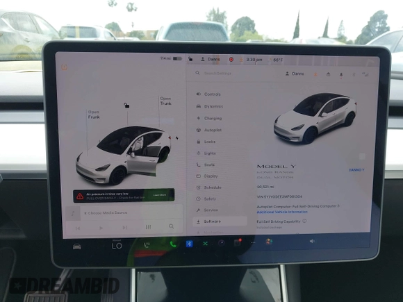 2021 Tesla Model Y Long Range with VIN 5YJYGDEE3MF081304, listed as a IAAI auction lot 42119270 with 90,521 mi miles. Bid and sale history available at carsss.com. Image 18.