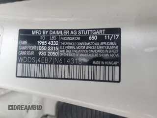 2018 Mercedes-Benz CLA 250 z VIN WDDSJ4EB7JN614318, wystawiony jako Copart lot #55603915 z przebiegiem 91 320 mil mil oraz Szkoda całkowita • Salvage title. Historia ofert i sprzedaży dostępna na DreamBid. Obrazek 13.