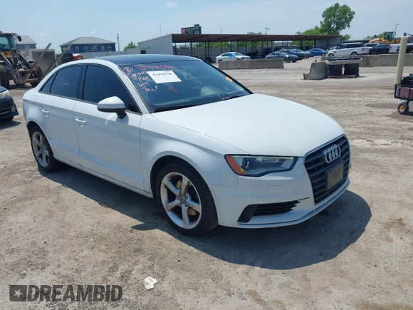2015 Audi A3 Premium with VIN WAUACGFF4F1080063, listed as a IAAI auction lot 42496598 with 90,906 mi miles and . Bid and sale history available at DreamBid. Image 1.