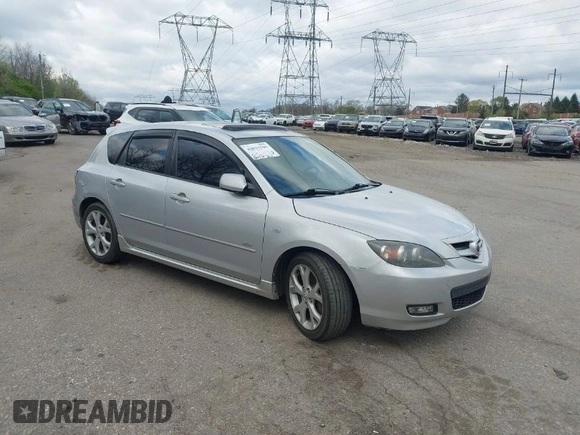 2008 Mazda 3 s GT *Ltd Avail* with VIN JM1BK344381776811, listed as a IAAI auction lot 42033595 with 184,540 mi miles. Bid and sale history available at carsss.com. Image 1.