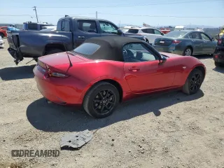 2021 Mazda MX-5 Miata Sport with VIN JM1NDAB7XM0460461, listed as a Copart auction lot 58770975 with 7,841 mi miles and Salvage title. Bid and sale history available at DreamBid. Image 3.